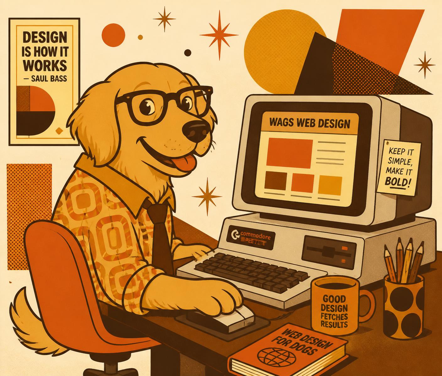PUINSY mascot designing a website